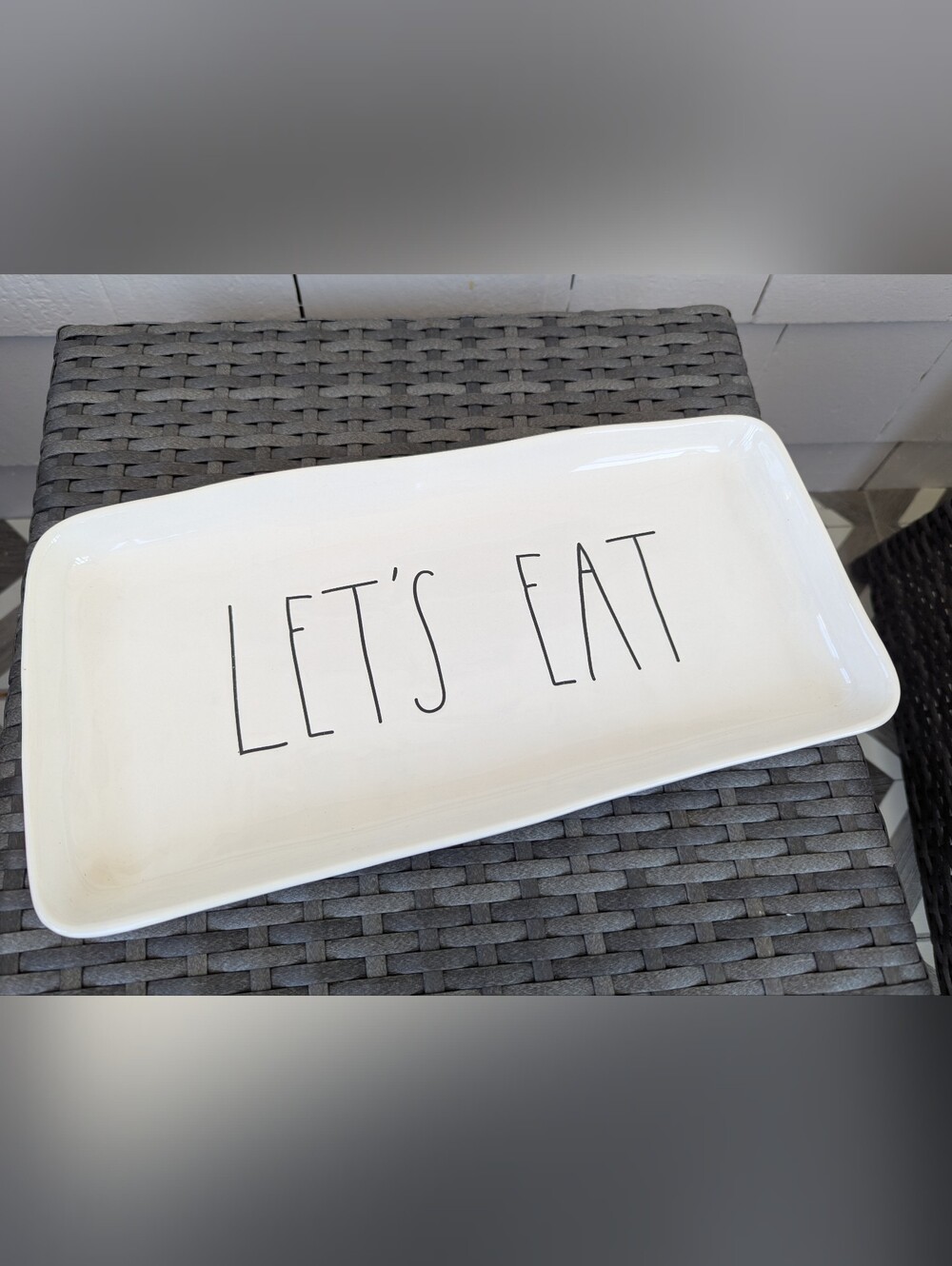 Rae Dunn Let's Eat Decorative Serving Tray Plate